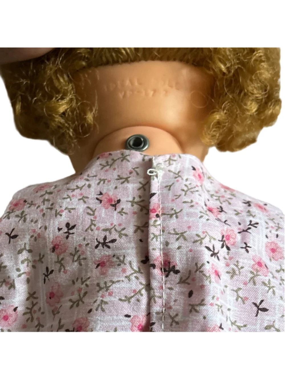 1950’s Girls Ideal Vintage Doll in Pink and White Floral Dress